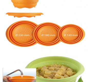 <img src=Σουρωτήρι Σιλικόνης Plie για λαχανικά & ζυμαρικά alt=Πορτοκαλί και πράσινο χρώμα σε πολλές διαστάσεις>