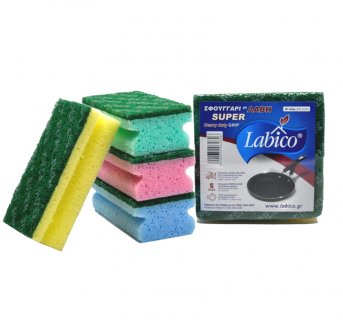 Kitchen sponges SUPER with grip Labico Set 4 pcs