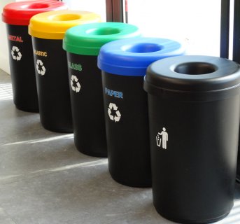 Recycling bin 60lt Plastic with lid opening